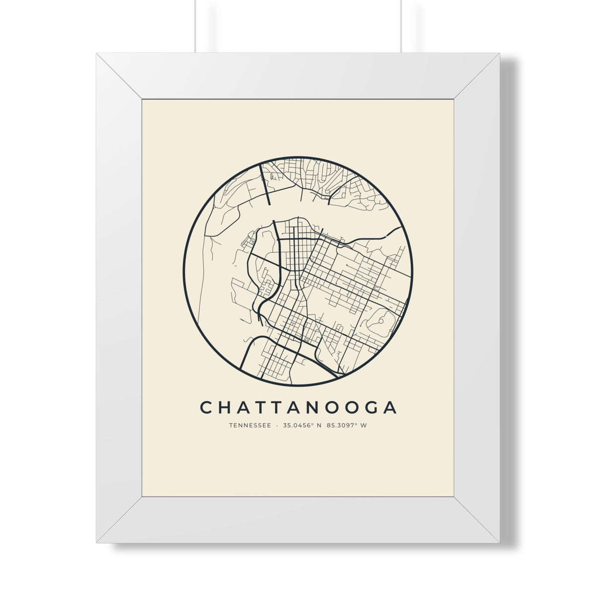 Chattanooga Street Map Framed Print