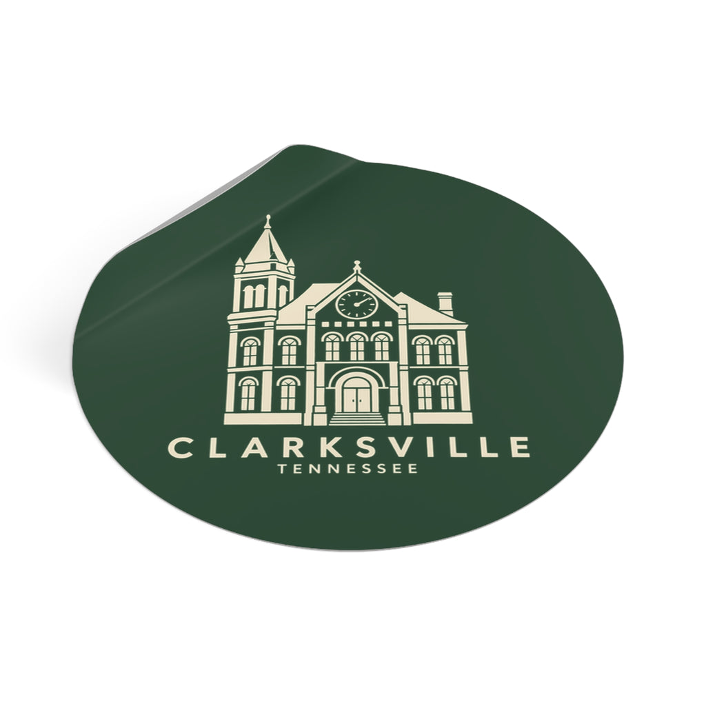 Clarksville Customs House Sticker (Forest Green)