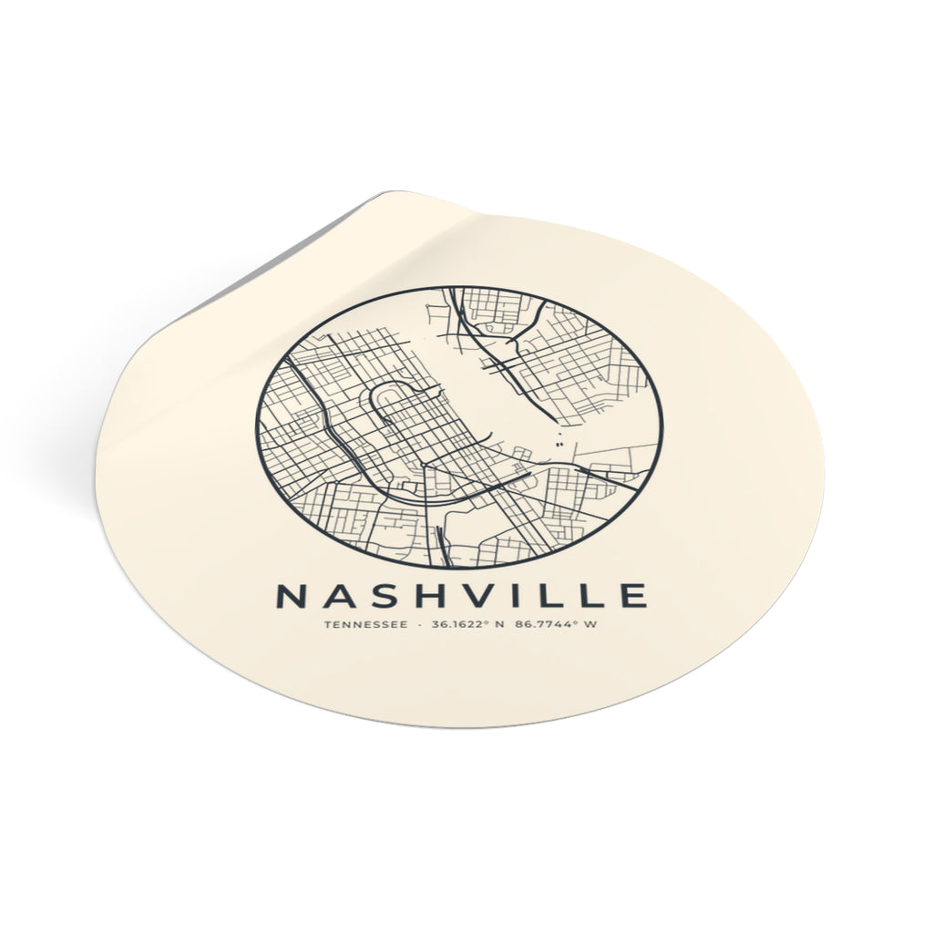 Nashville Street Map Sticker