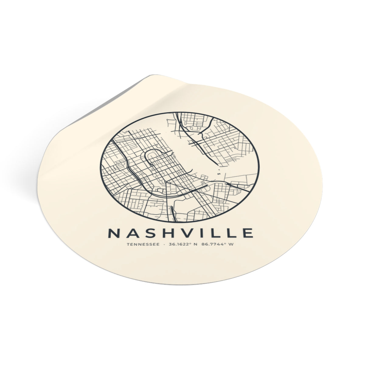 Nashville Street Map Sticker