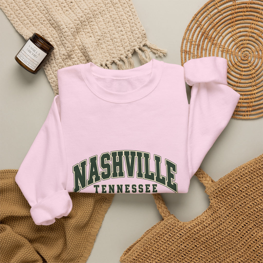 Nashville Vintage Varsity Crewneck Sweatshirt