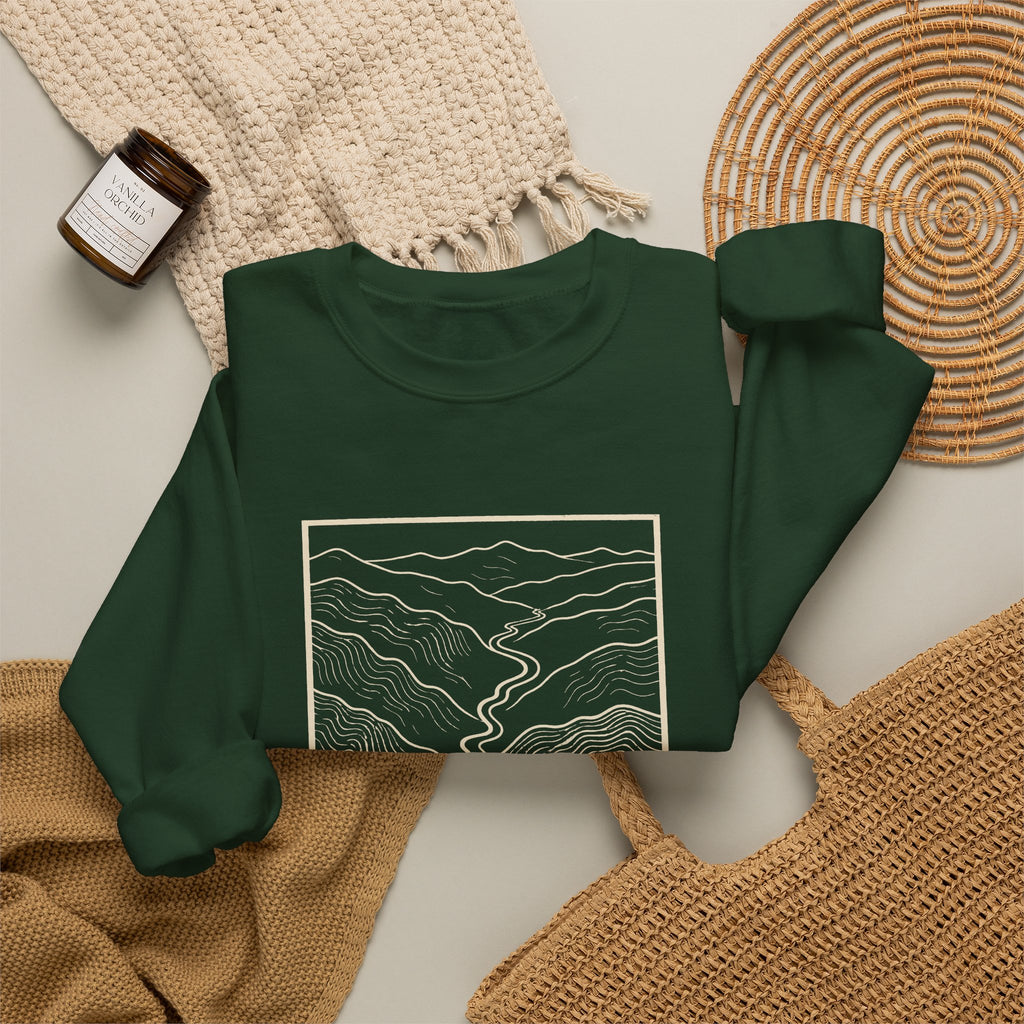 Johnson City Topo Map Crewneck Sweatshirt