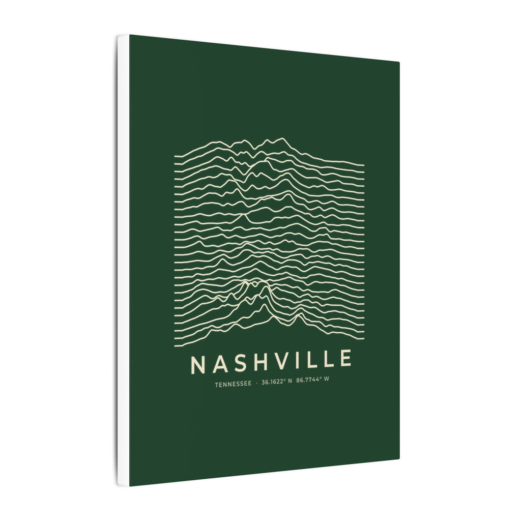Nashville Ridgeline Canvas Print (Forest Green)
