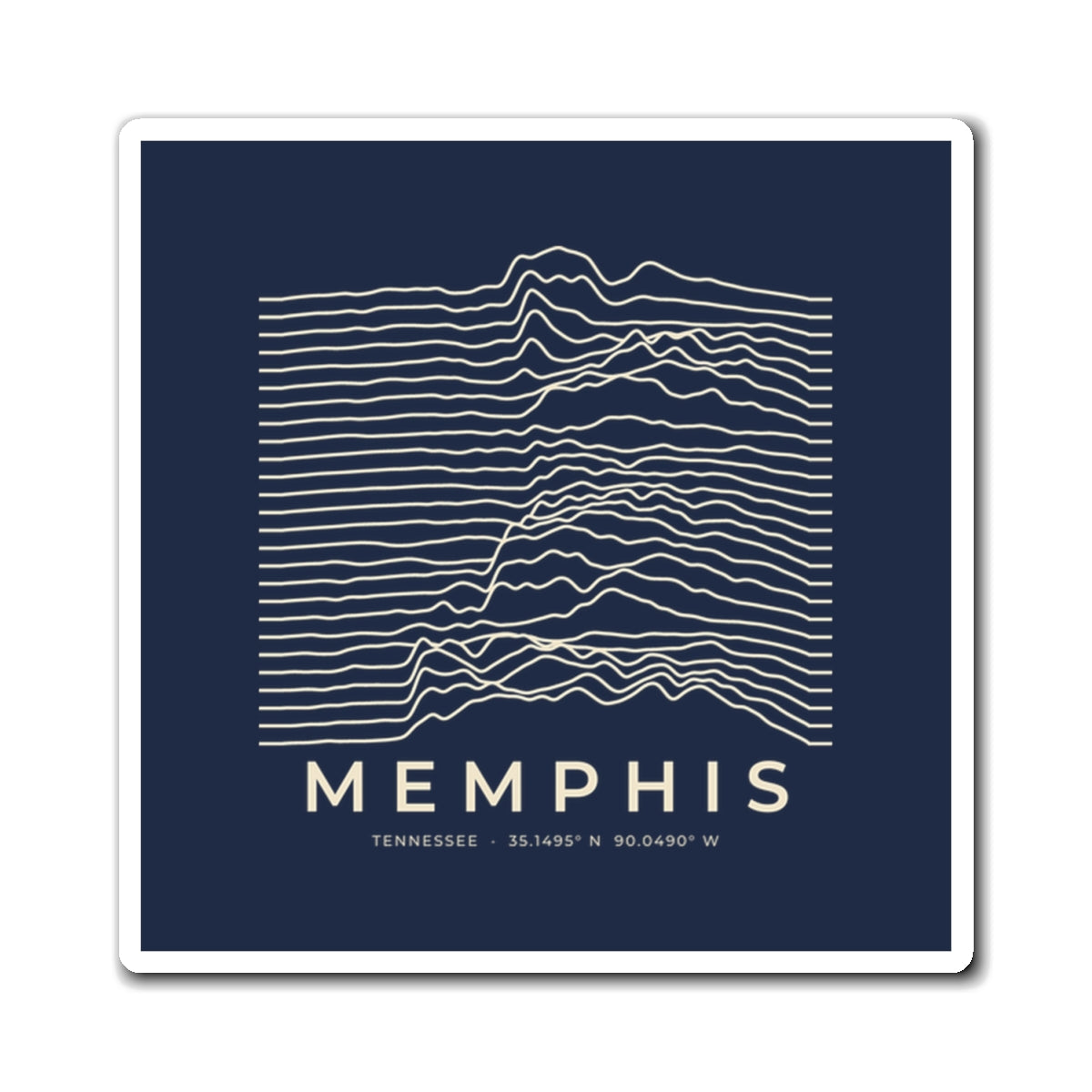 Memphis Ridgeline Magnet (Navy)