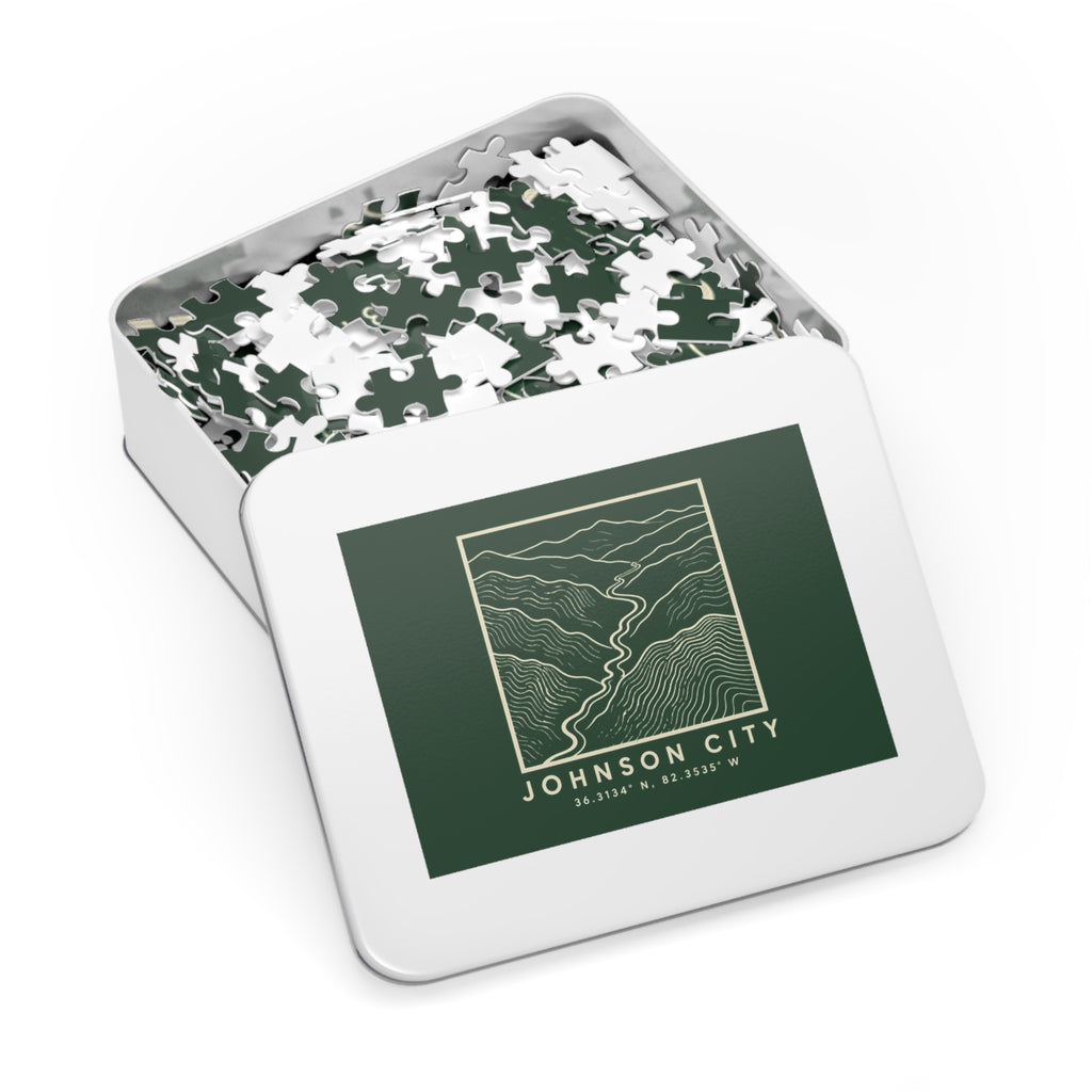 Johnson City Topo Map Puzzle (Forest Green)