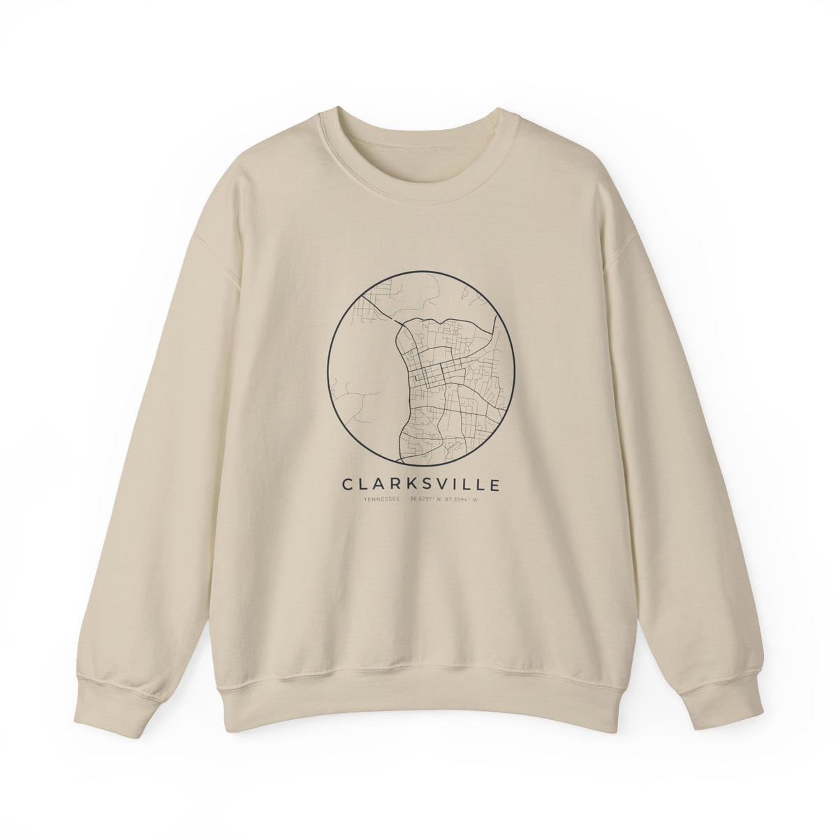 Clarksville Street Map Crewneck Sweatshirt