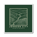 Johnson City Topo Map Magnet (Forest Green)
