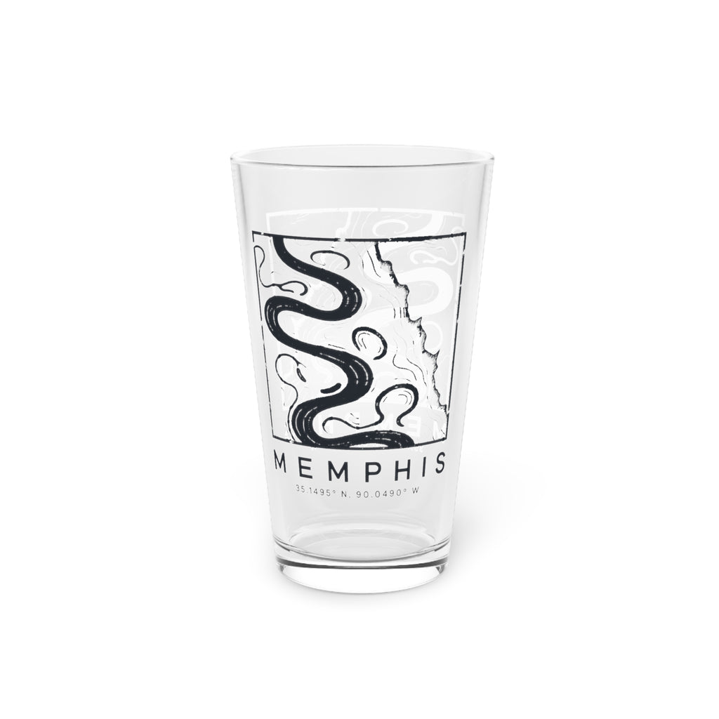 Memphis Topo Map Pint Glass