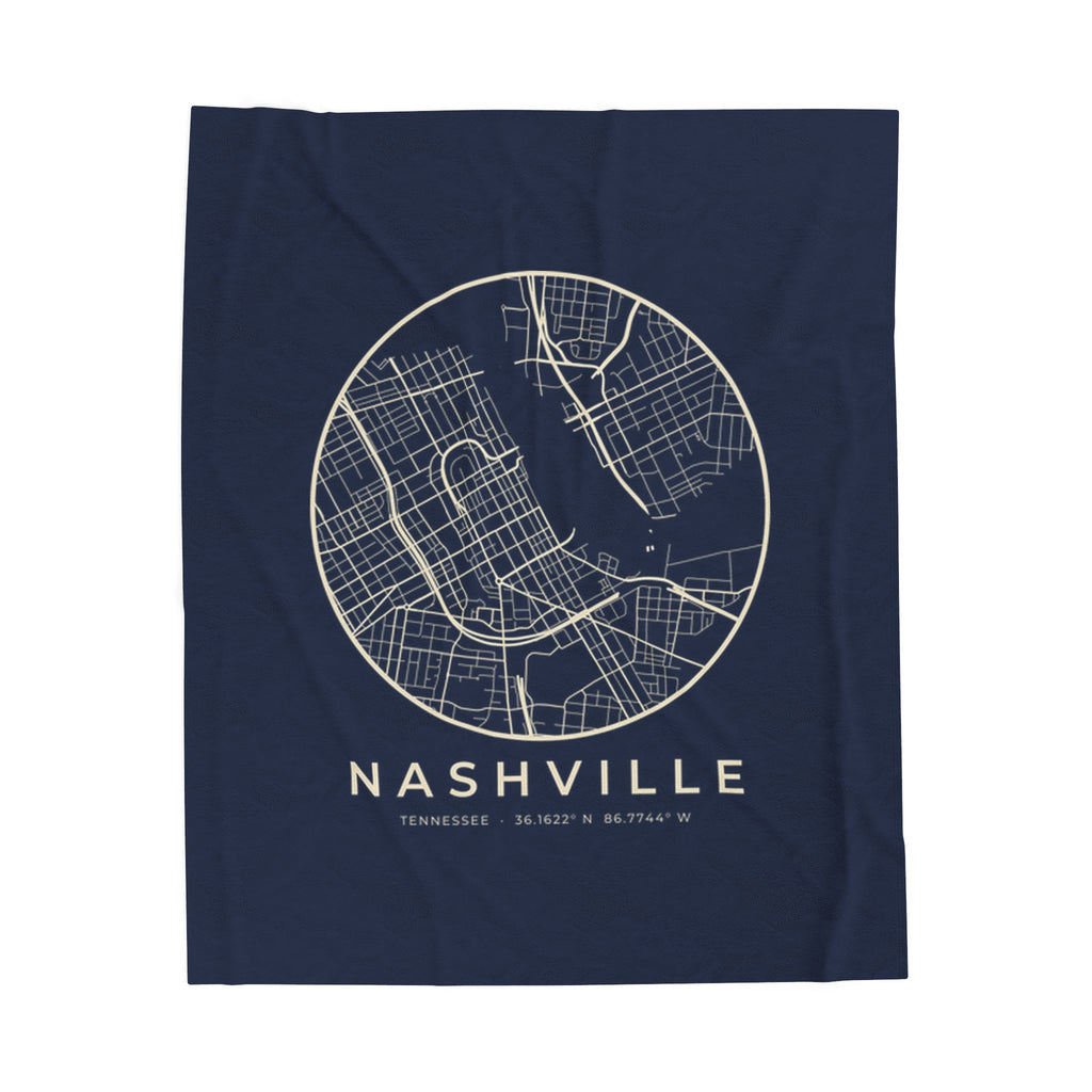 Nashville Street Map Blanket (Navy)