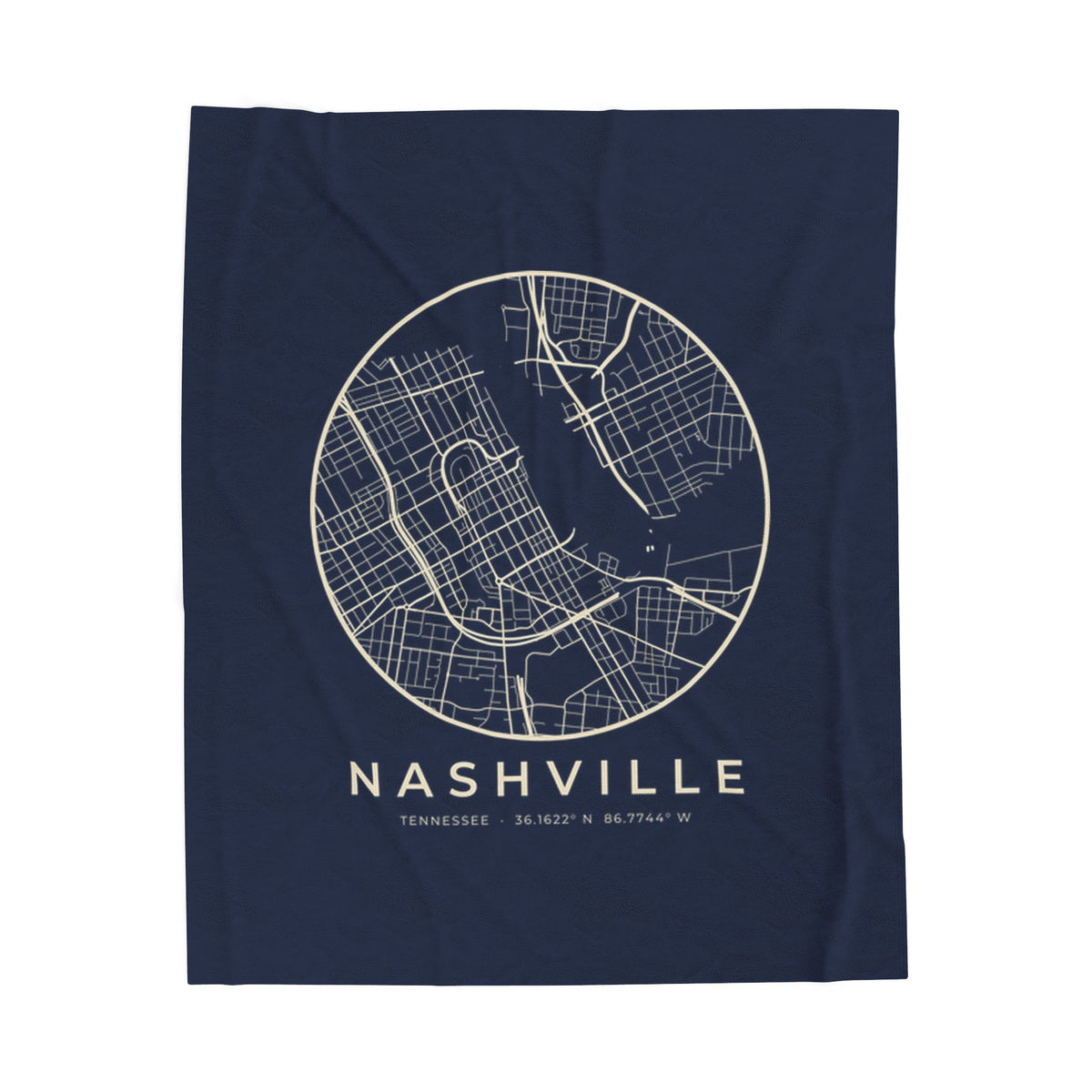 Nashville Street Map Blanket (Navy)