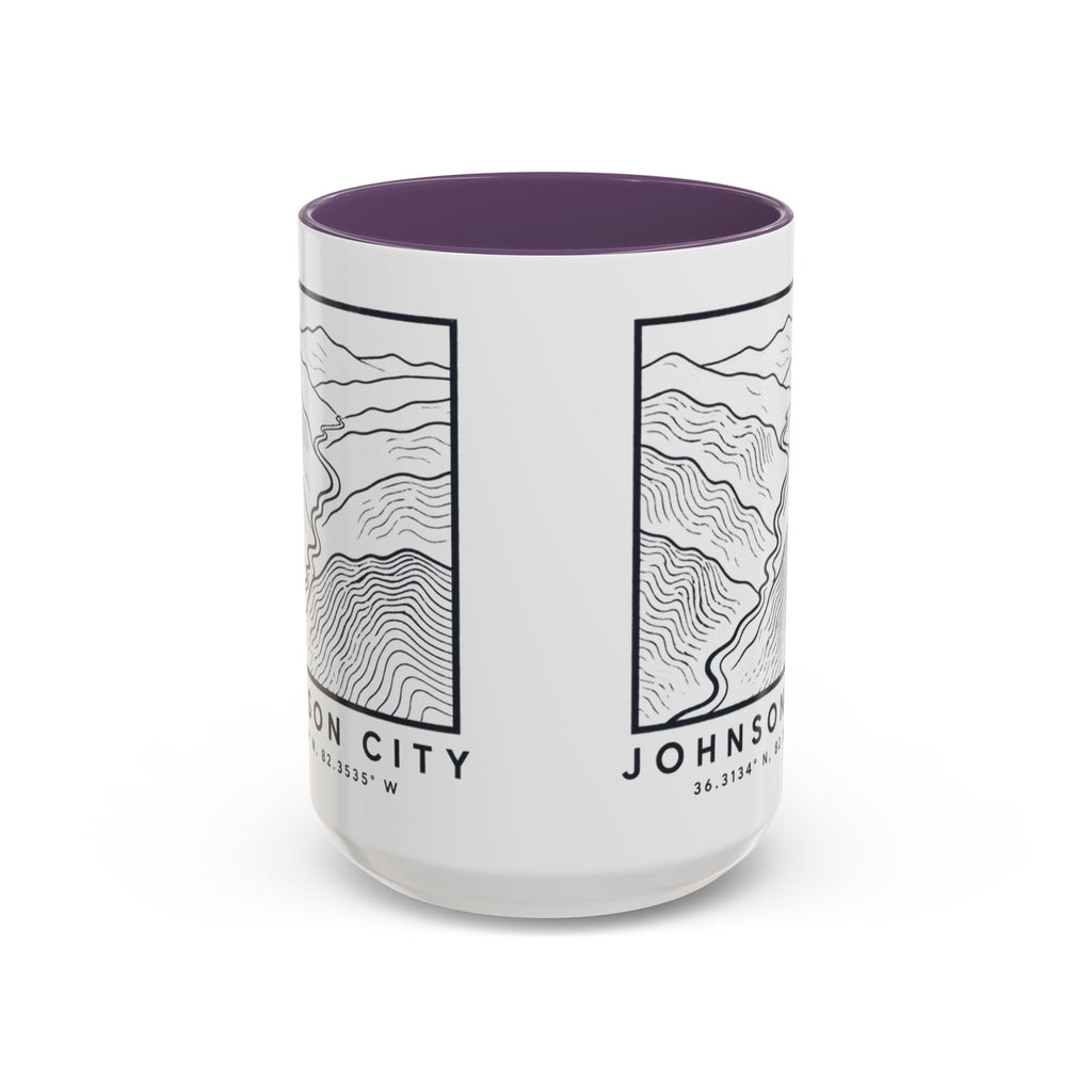 Johnson City Topo Map Accent Mug