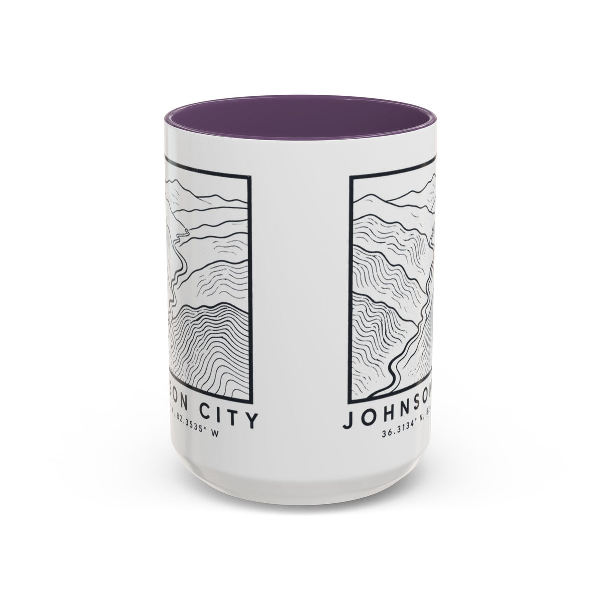 Johnson City Topo Map Accent Mug