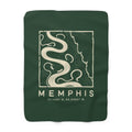 Memphis Topo Map Sherpa Blanket (Forest Green)