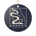 Memphis Topo Map Ornament (Navy)