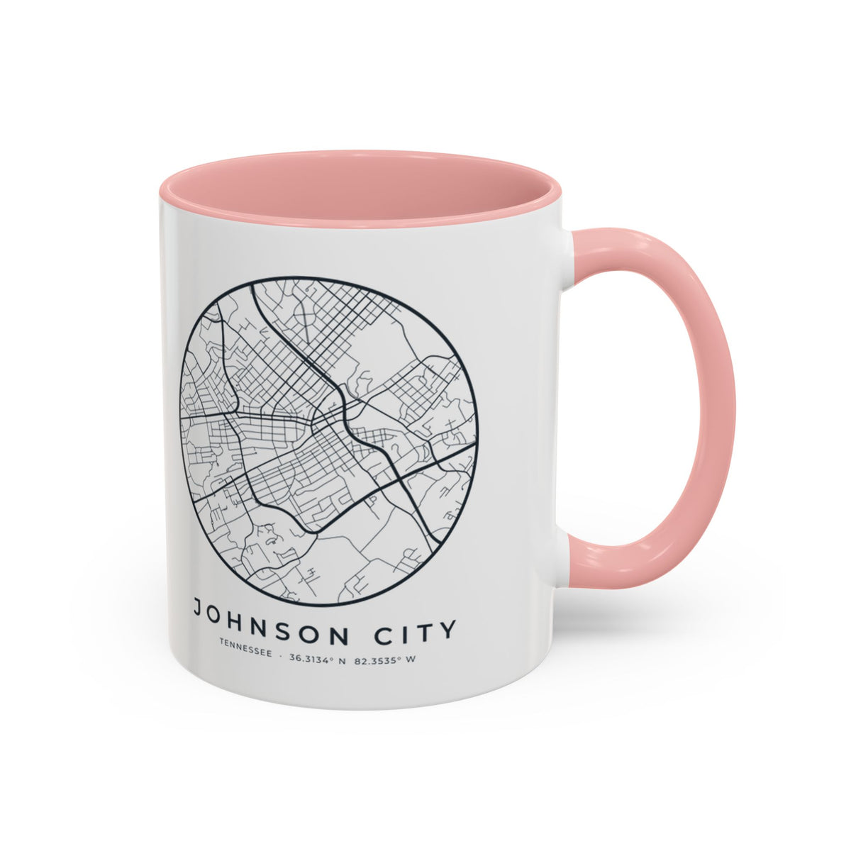 Johnson City Street Map Accent Mug