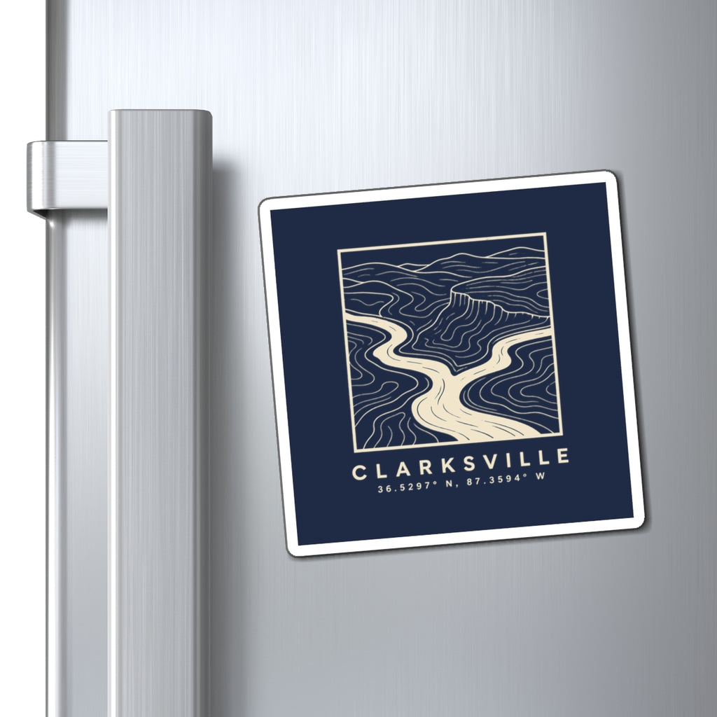Clarksville Topo Map Magnet (Navy)