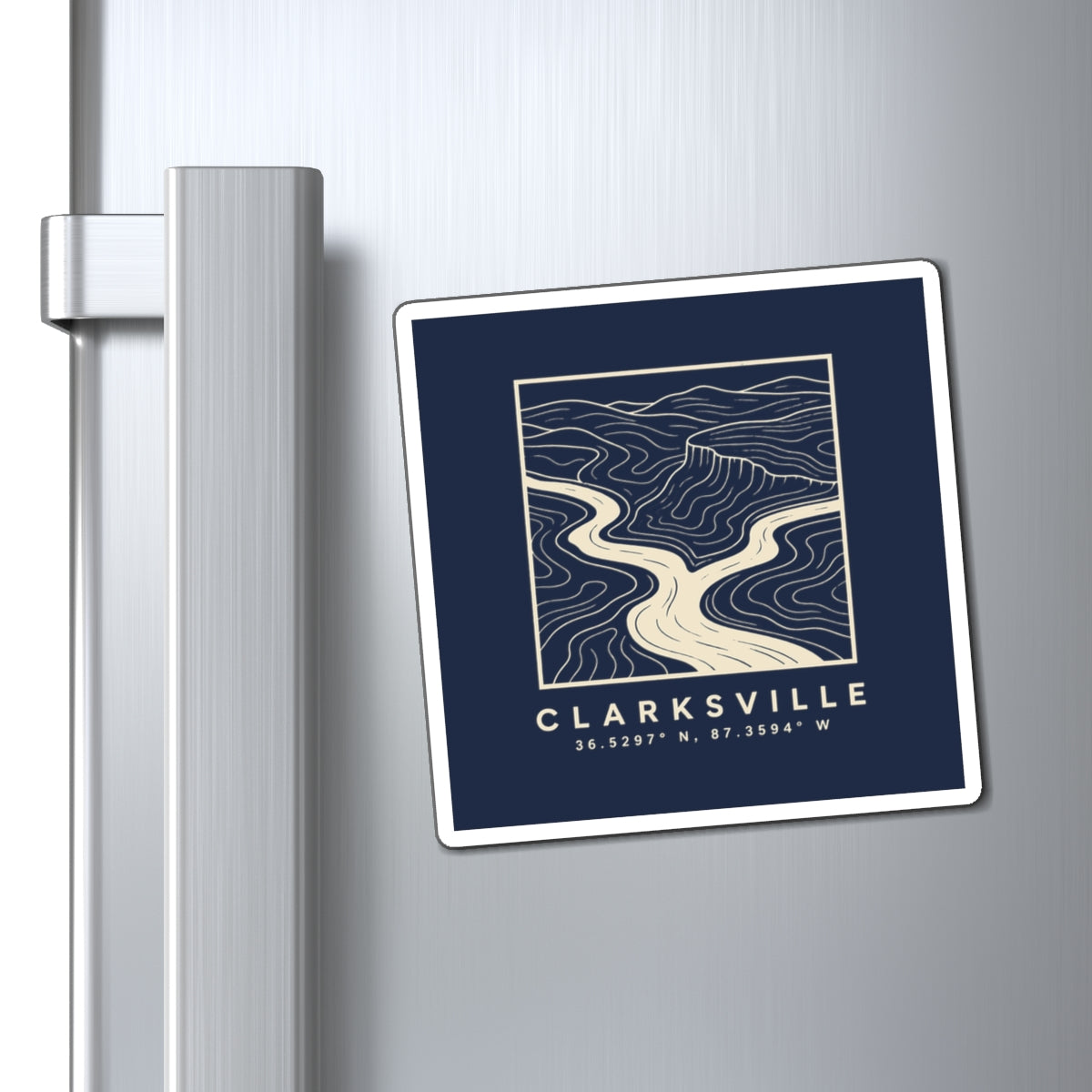 Clarksville Topo Map Magnet (Navy)