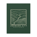 Johnson City Topo Map Canvas Print (Forest Green)