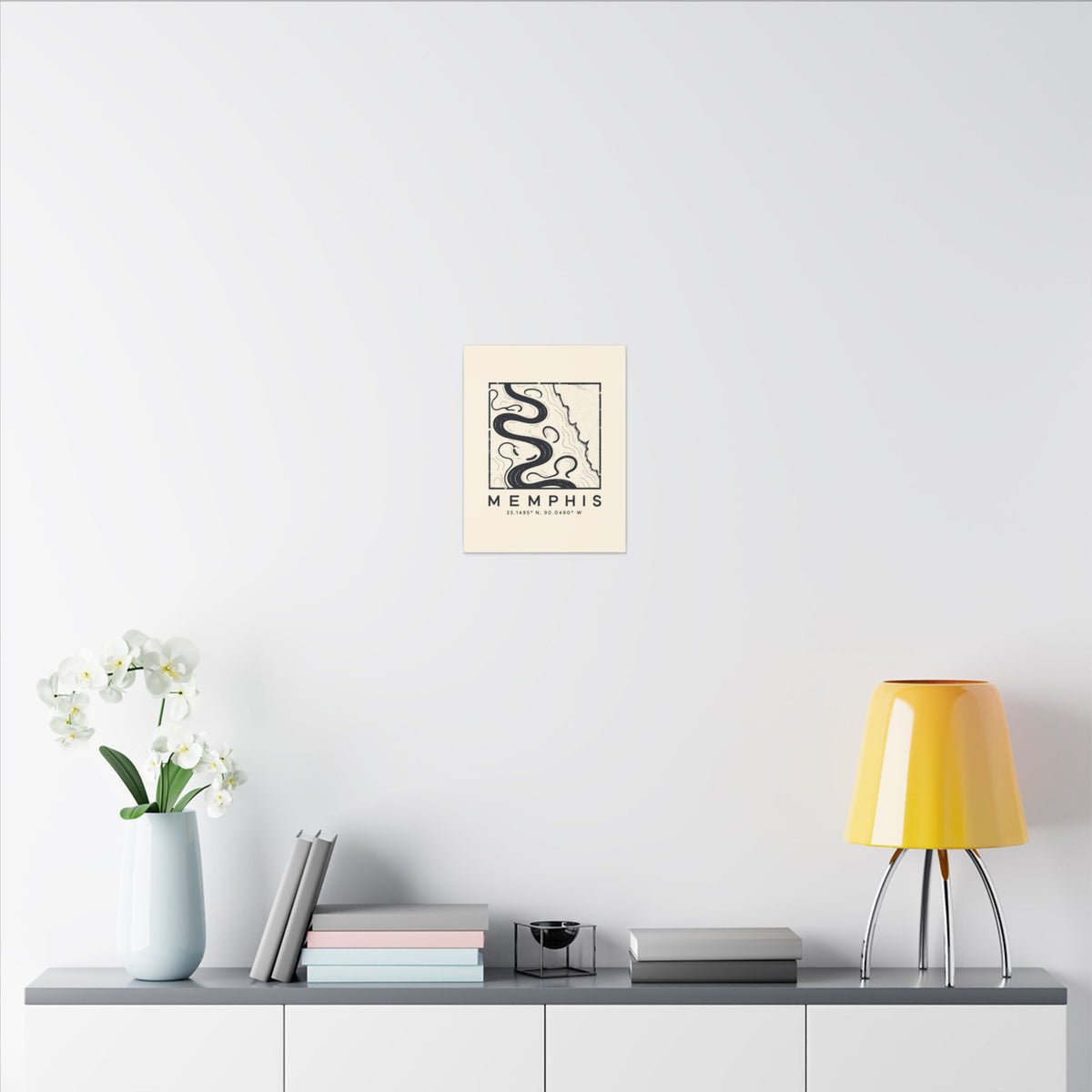 Memphis Topo Map Canvas Print
