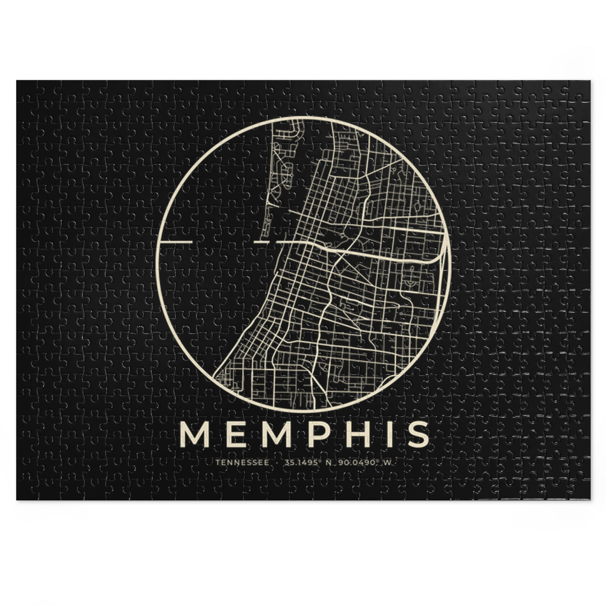 Memphis Street Map Puzzle (Black)