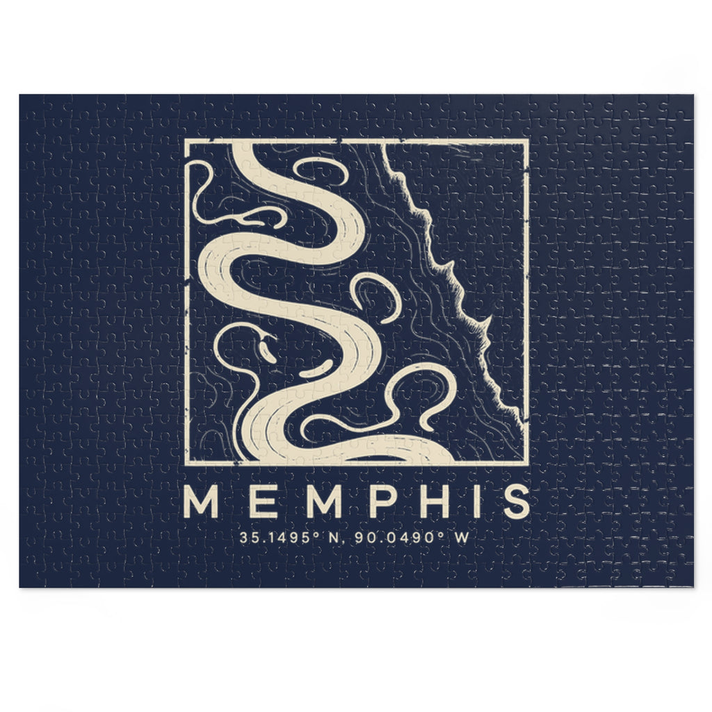 Memphis Topo Map Puzzle (Navy)