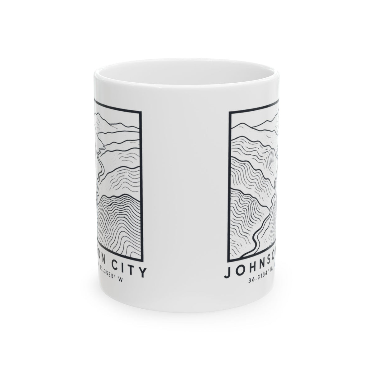 Johnson City Topo Map Mug