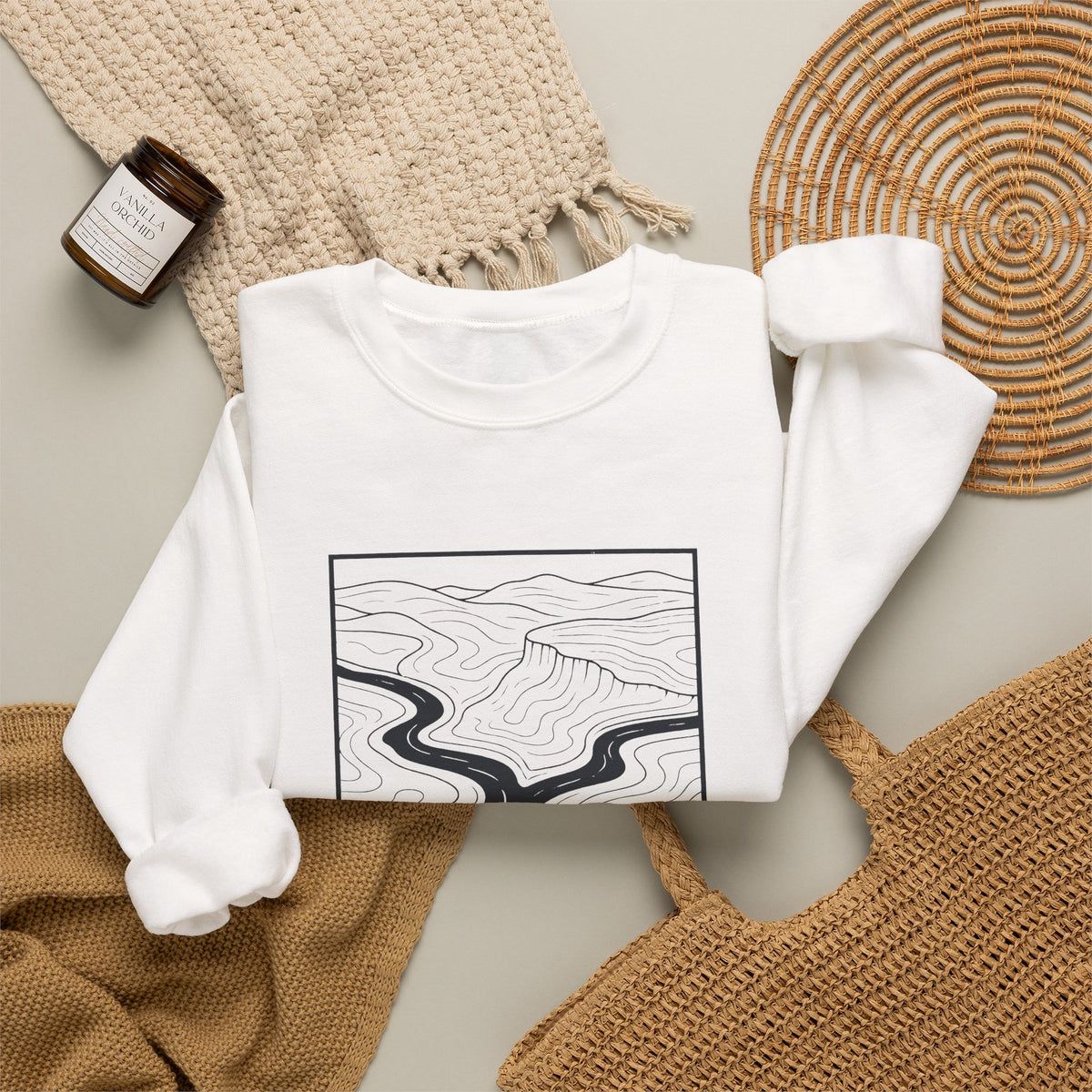 Clarksville Topo Map Crewneck Sweatshirt