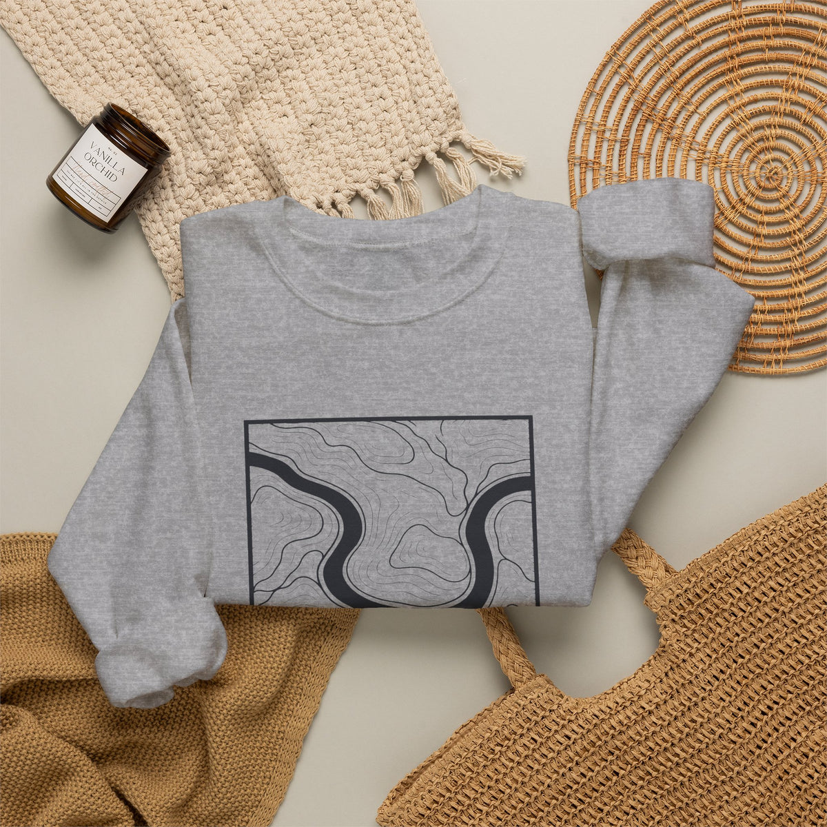 Nashville Topo Map Crewneck Sweatshirt