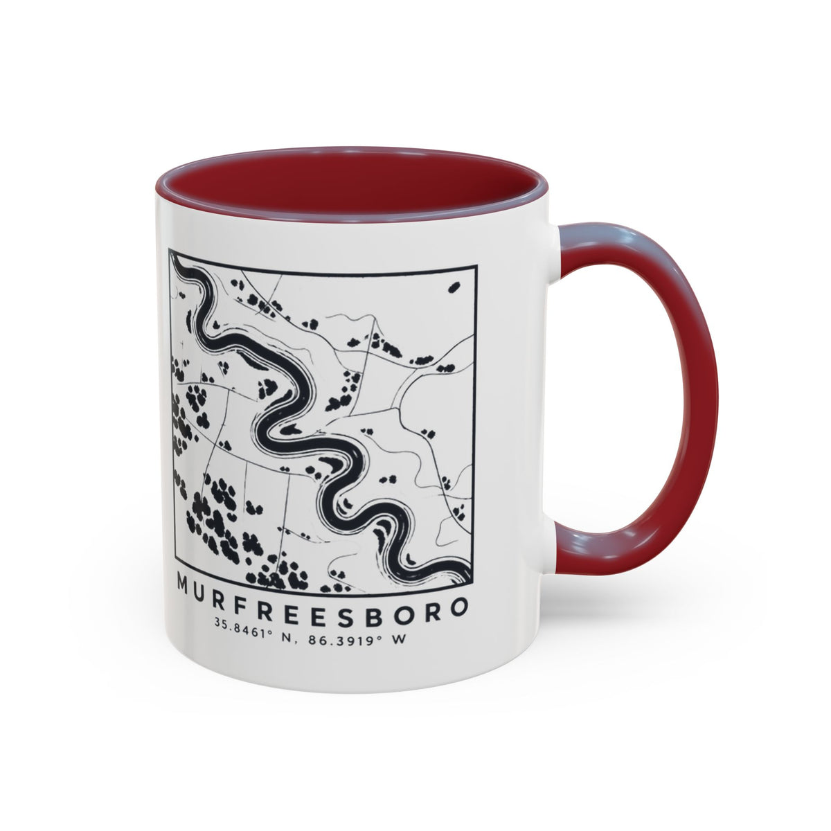 Murfreesboro Topo Map Accent Mug