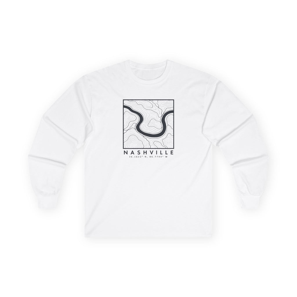 Nashville Topo Map Long Sleeve T-Shirt