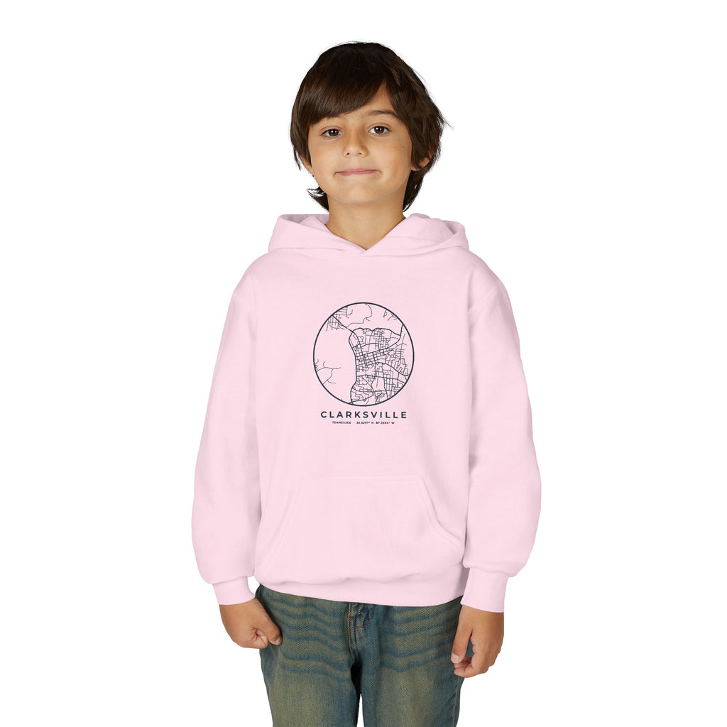 Clarksville Street Map Kids Hoodie
