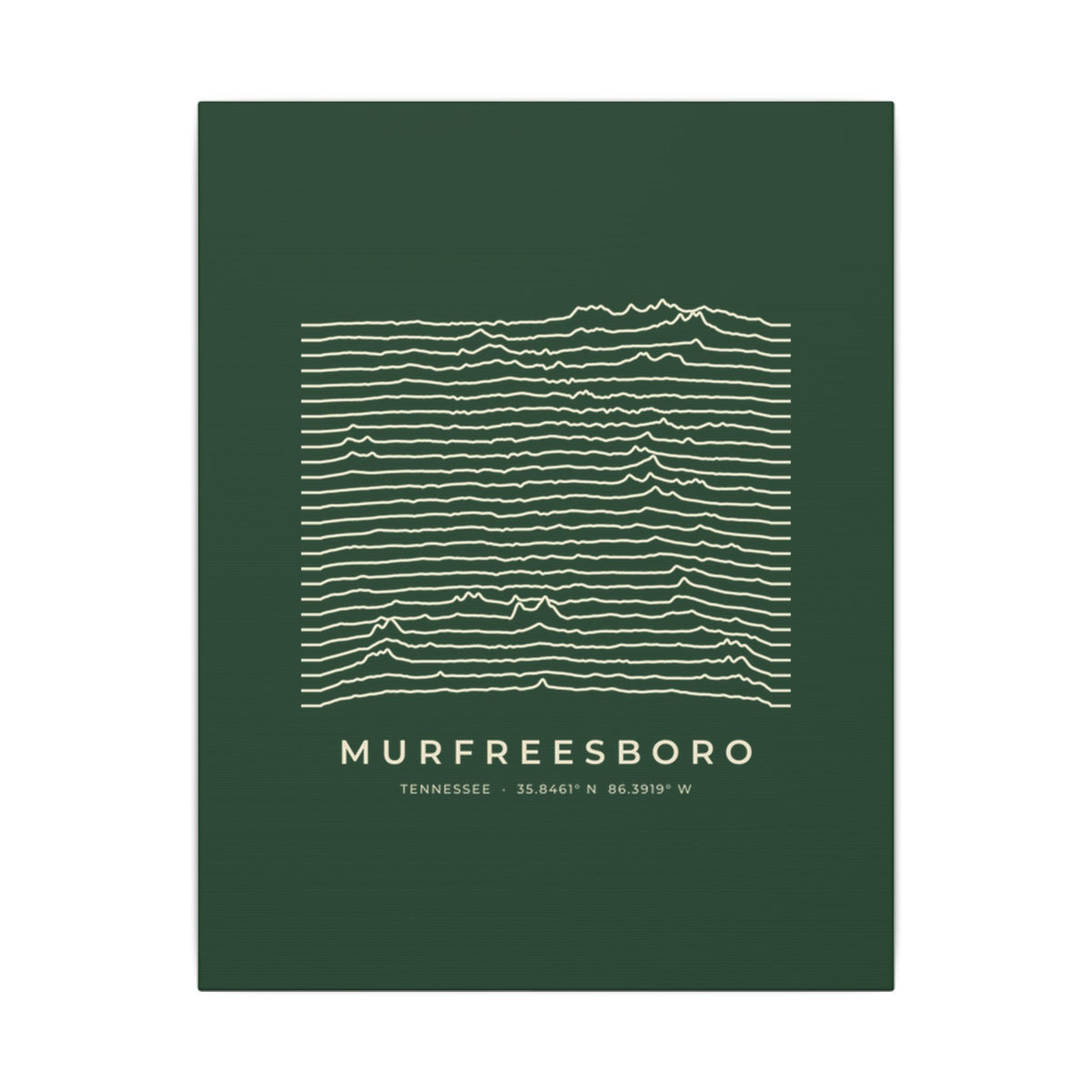 Murfreesboro Ridgeline Canvas Print (Forest Green)