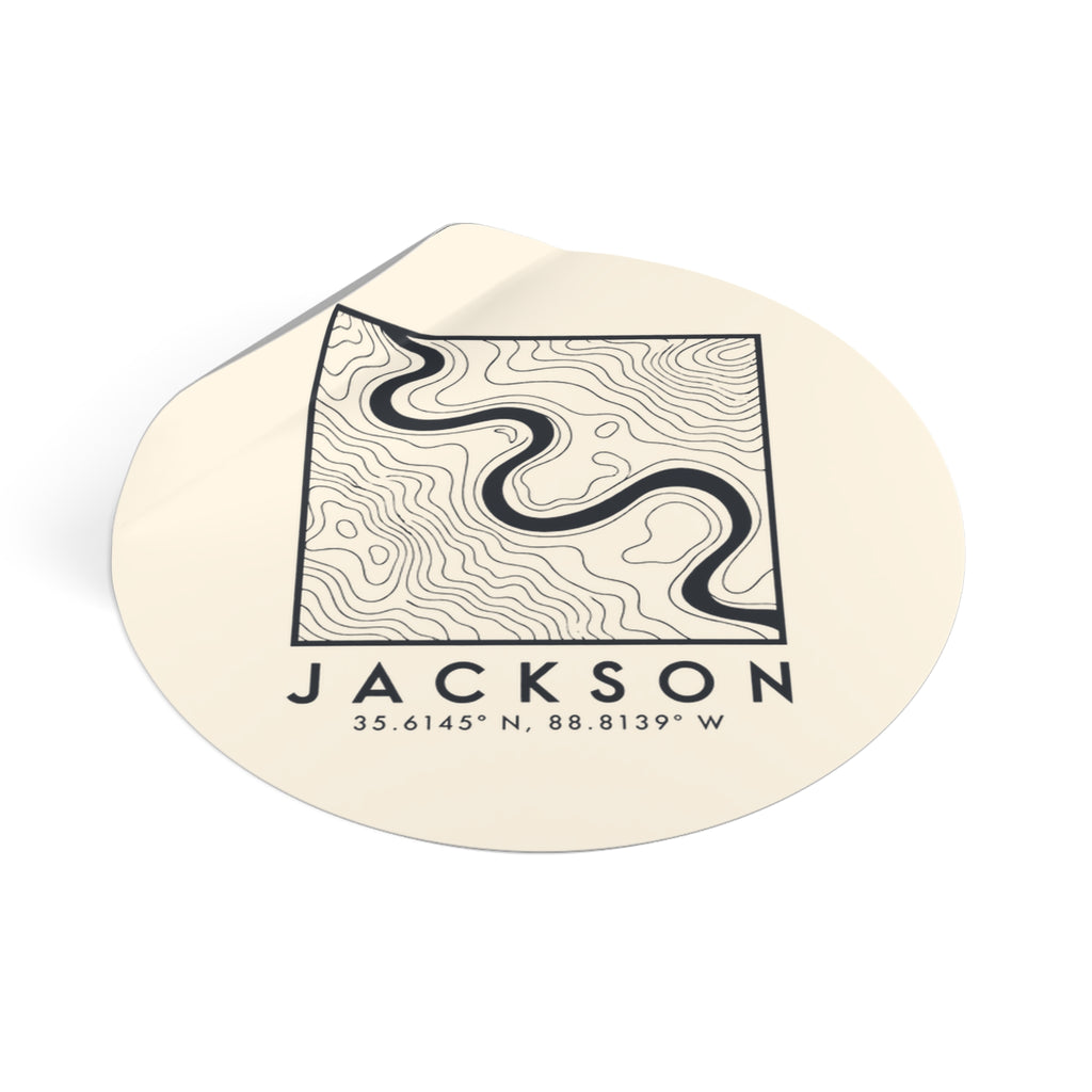 Jackson Topo Map Sticker