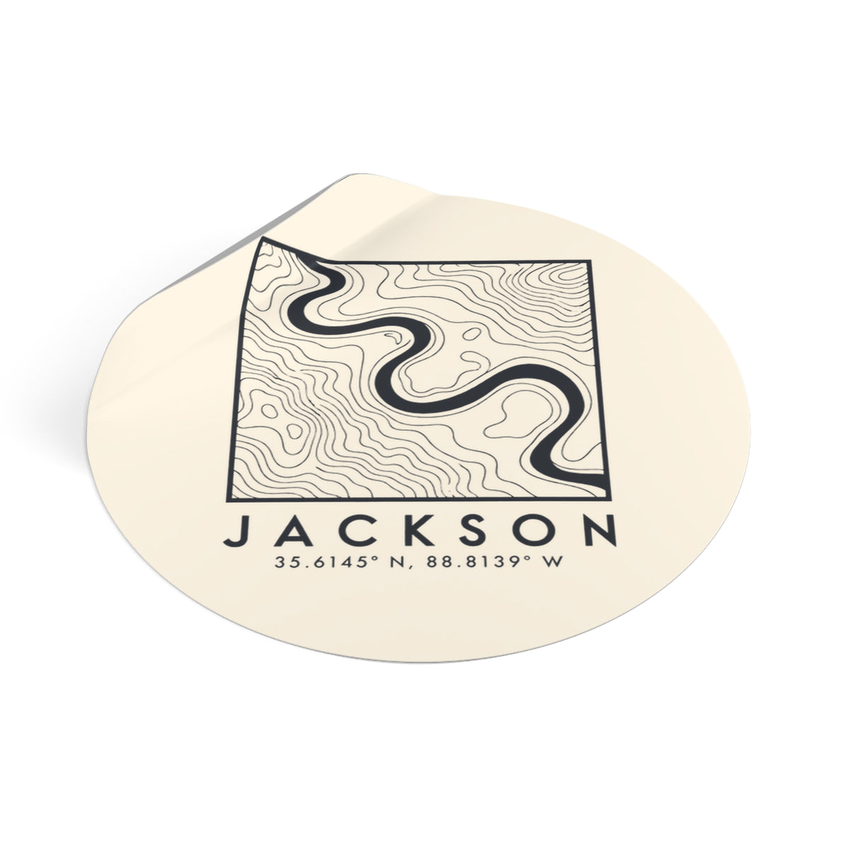 Jackson Topo Map Sticker