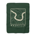 Nashville Topo Map Sherpa Blanket (Forest Green)