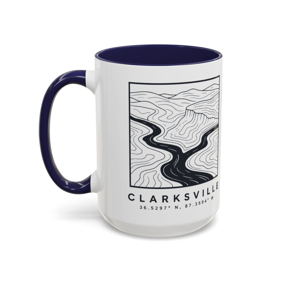 Clarksville Topo Map Accent Mug