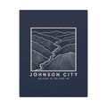 Johnson City Topo Map Canvas Print (Navy)
