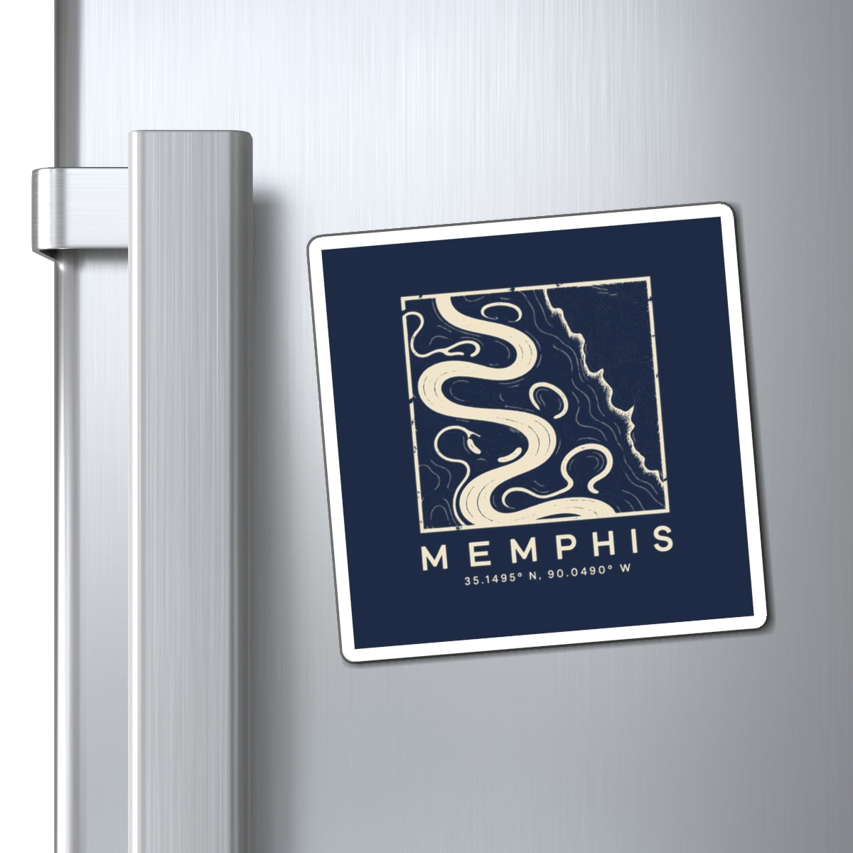Memphis Topo Map Magnet (Navy)