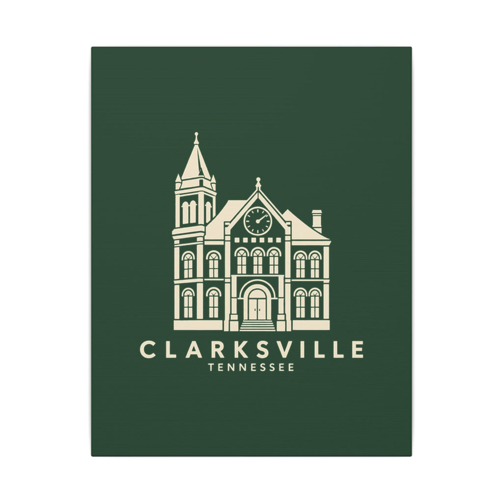 Clarksville Customs House Canvas Print (Forest Green)