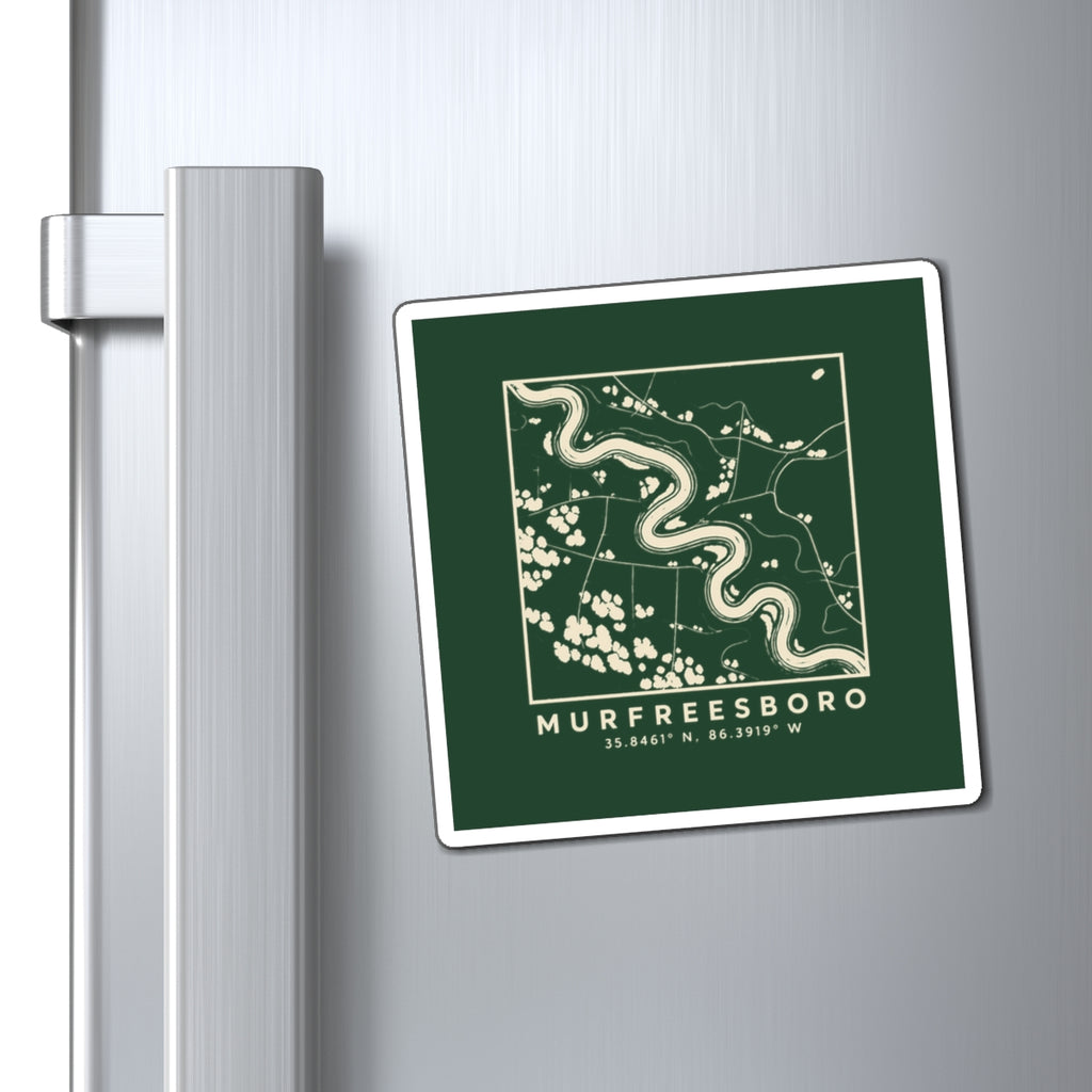 Murfreesboro Topo Map Magnet (Forest Green)