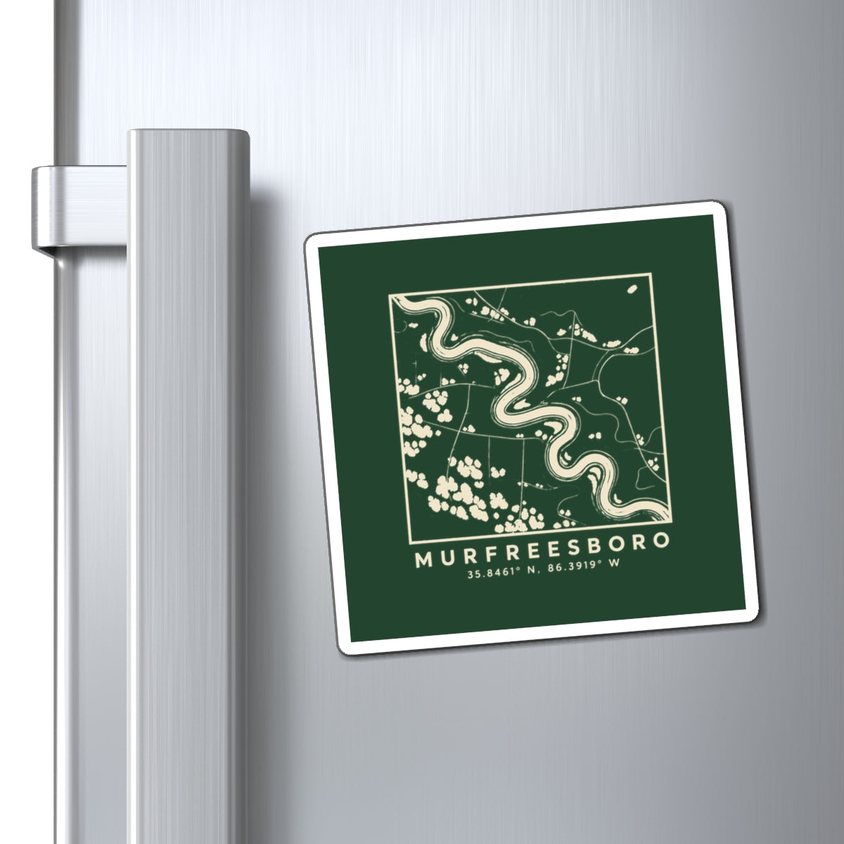 Murfreesboro Topo Map Magnet (Forest Green)