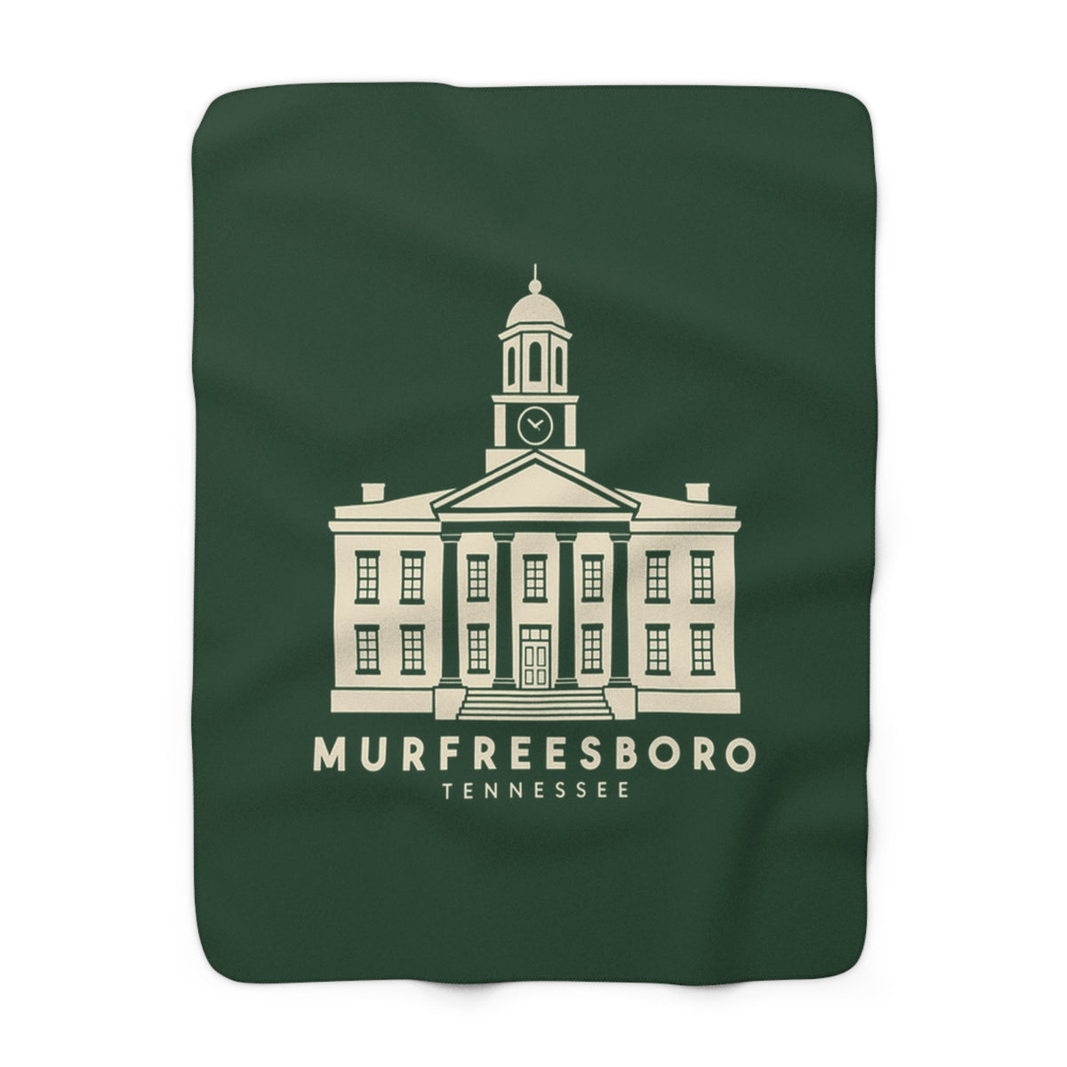 Murfreesboro Rutherford County Courthouse Sherpa Blanket (Forest Green)