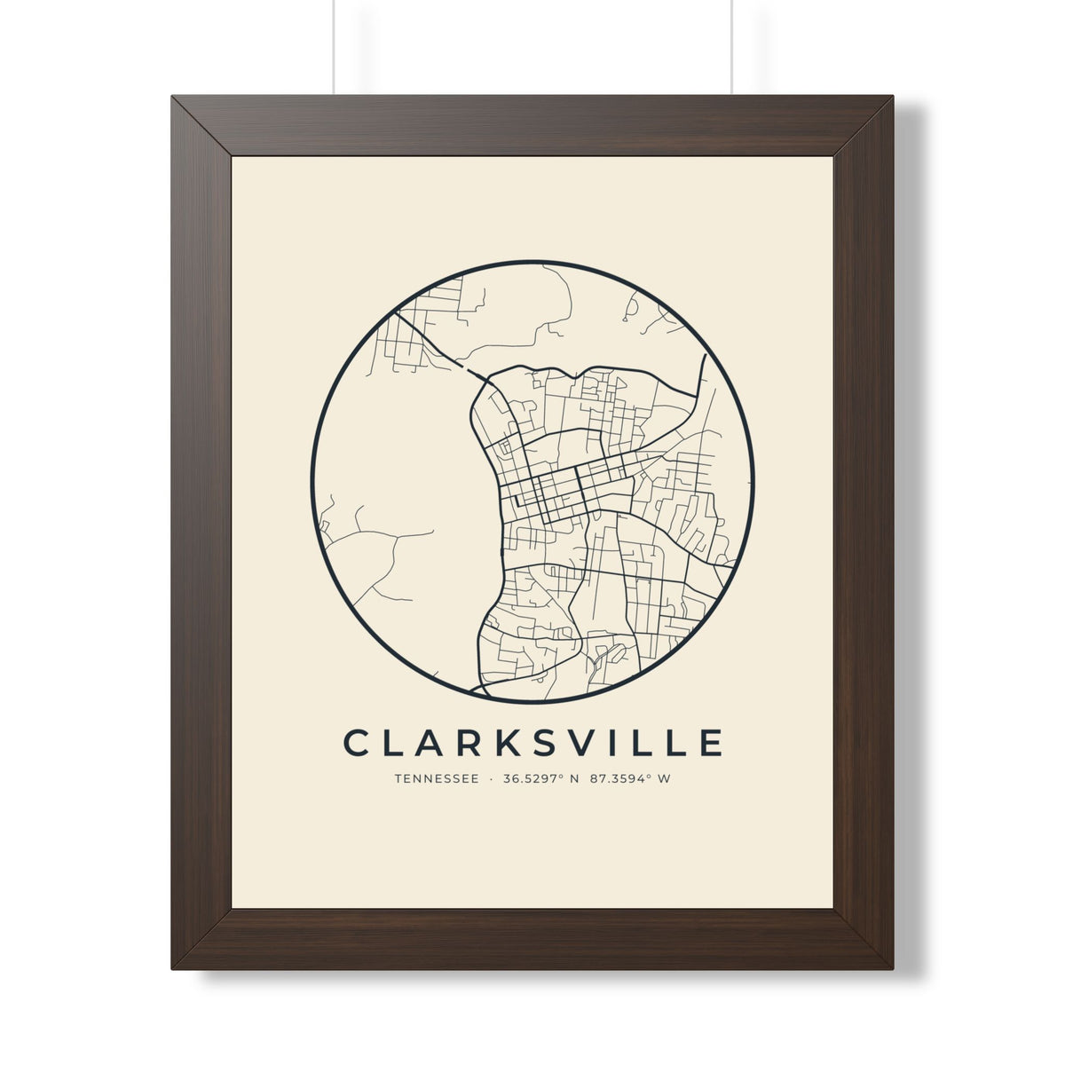 Clarksville Street Map Framed Print