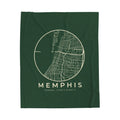 Memphis Street Map Blanket (Forest Green)