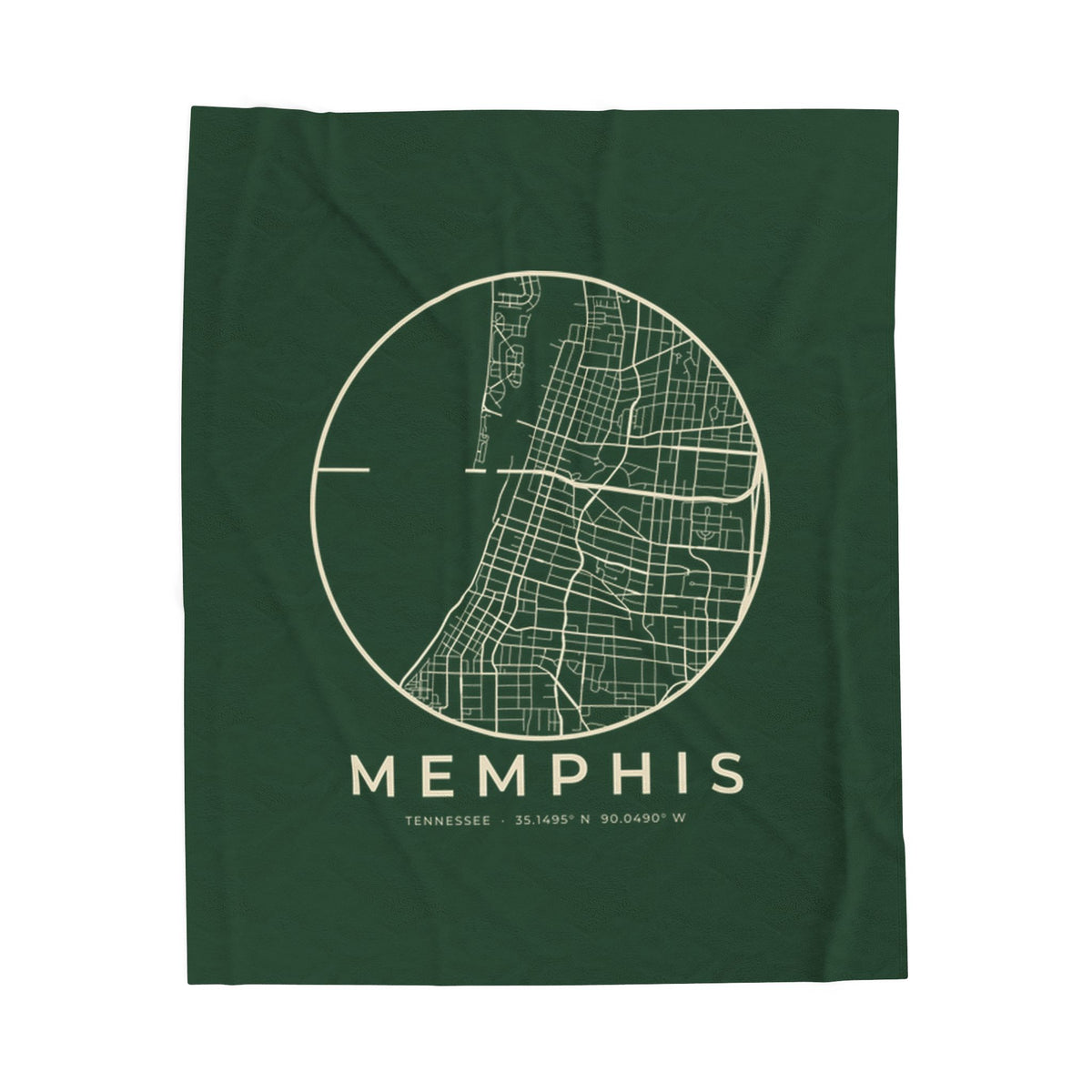 Memphis Street Map Blanket (Forest Green)