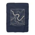 Chattanooga Topo Map Sherpa Blanket (Navy)