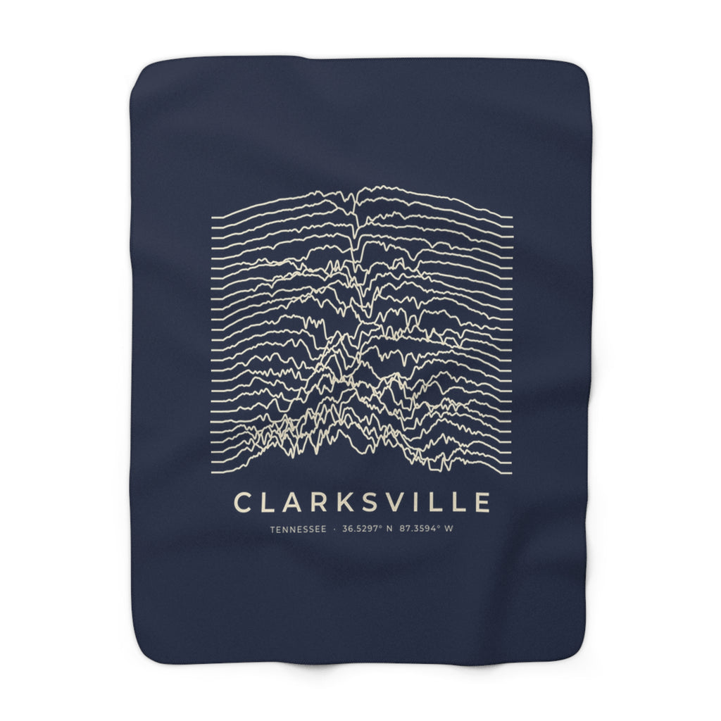 Clarksville Ridgeline Sherpa Blanket (Navy)