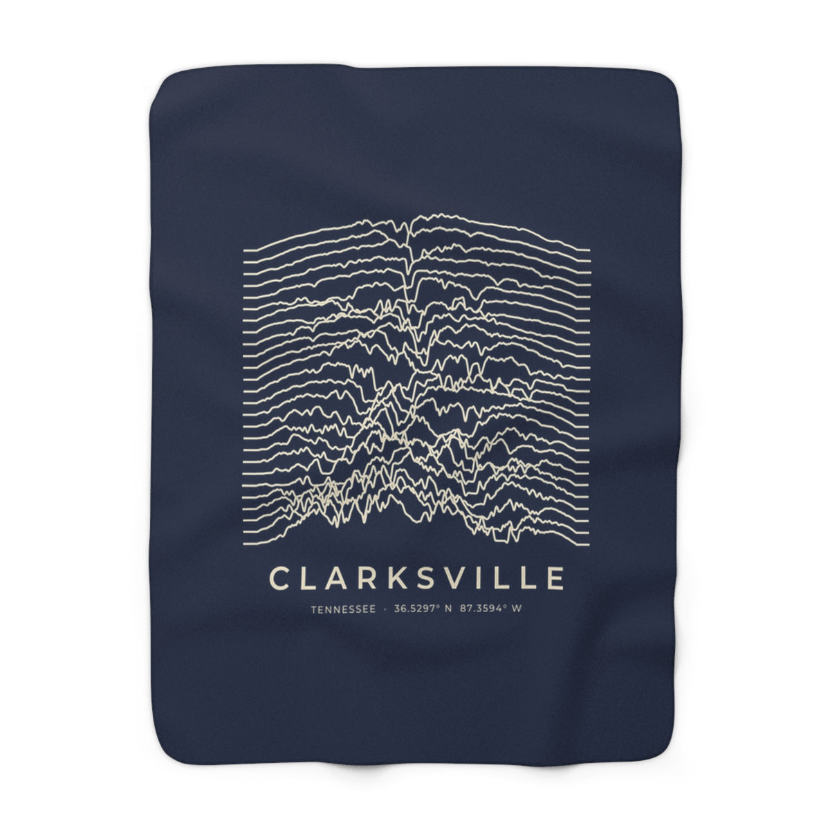 Clarksville Ridgeline Sherpa Blanket (Navy)