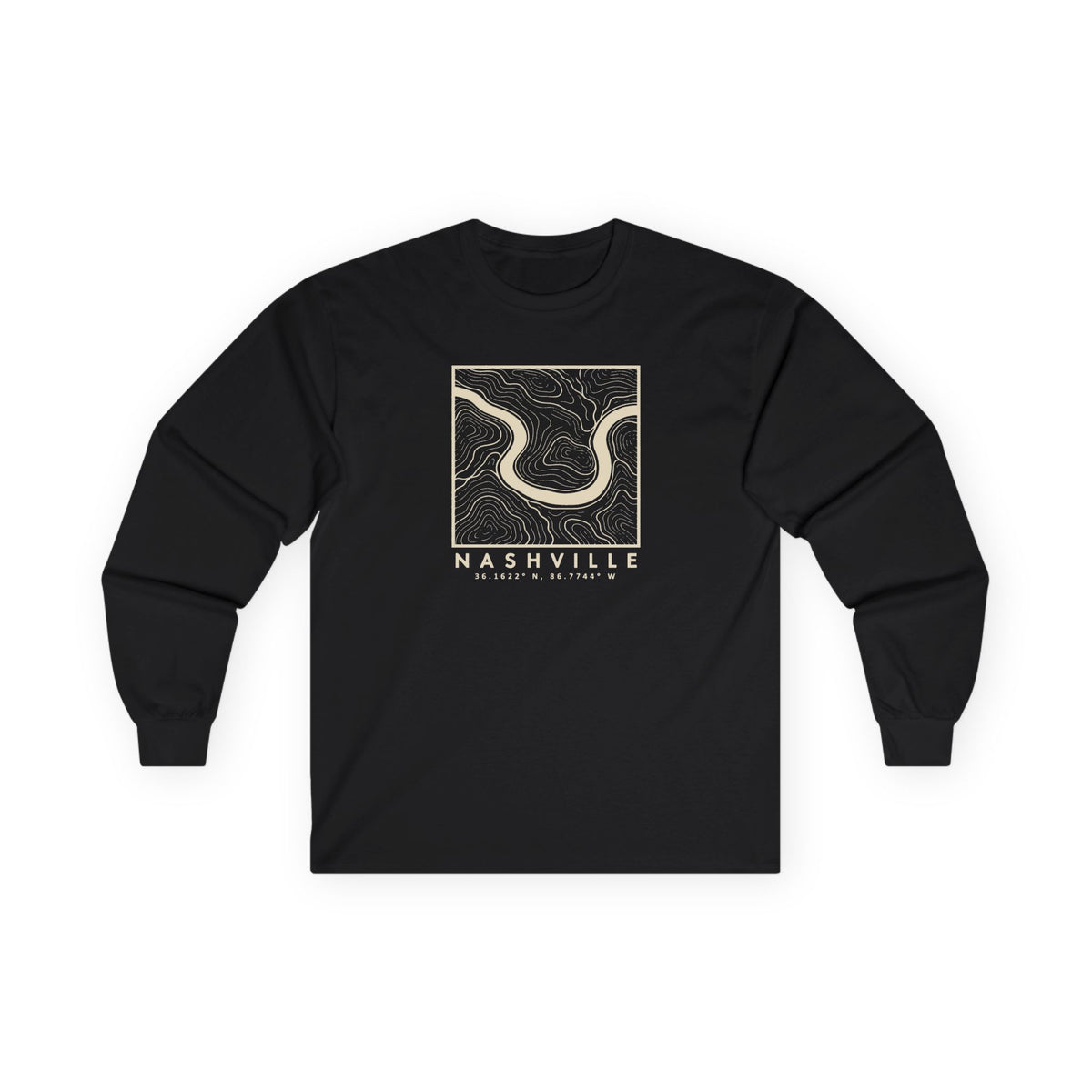 Nashville Topo Map Long Sleeve T-Shirt