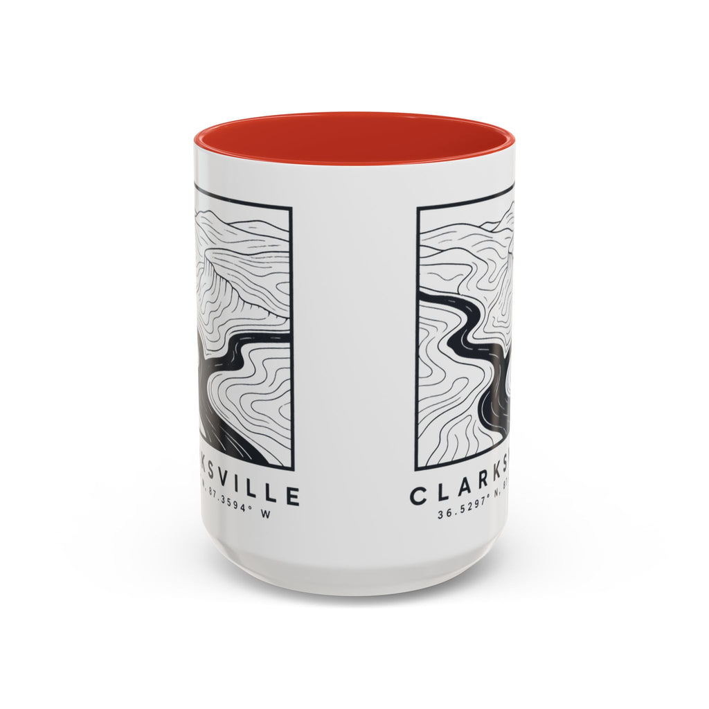 Clarksville Topo Map Accent Mug